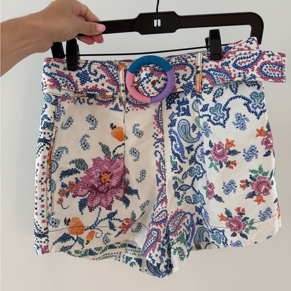 FARM Rio Pants - Farm Rio Floral Embroidered Women Shorts